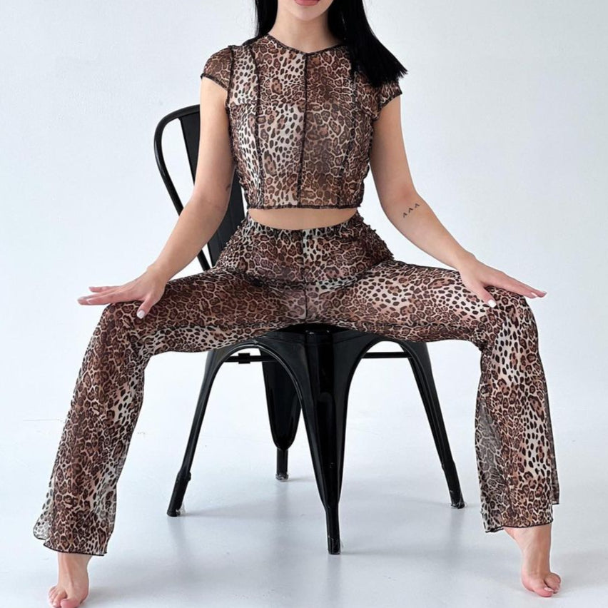 Flared mesh pants for dance, party and the beach