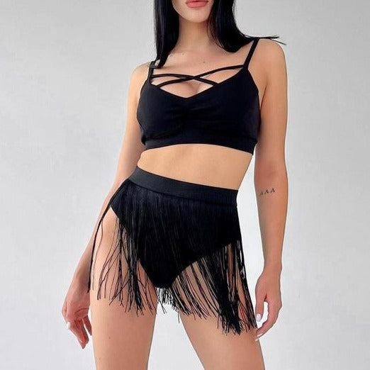 Pole dance fringe skirt, Fringe tassel skirt