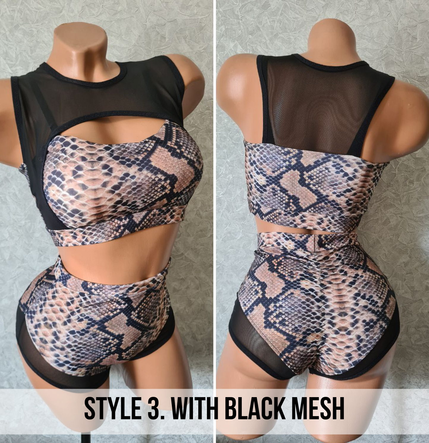 Pole Dance Outfit mit Schlangenmuster