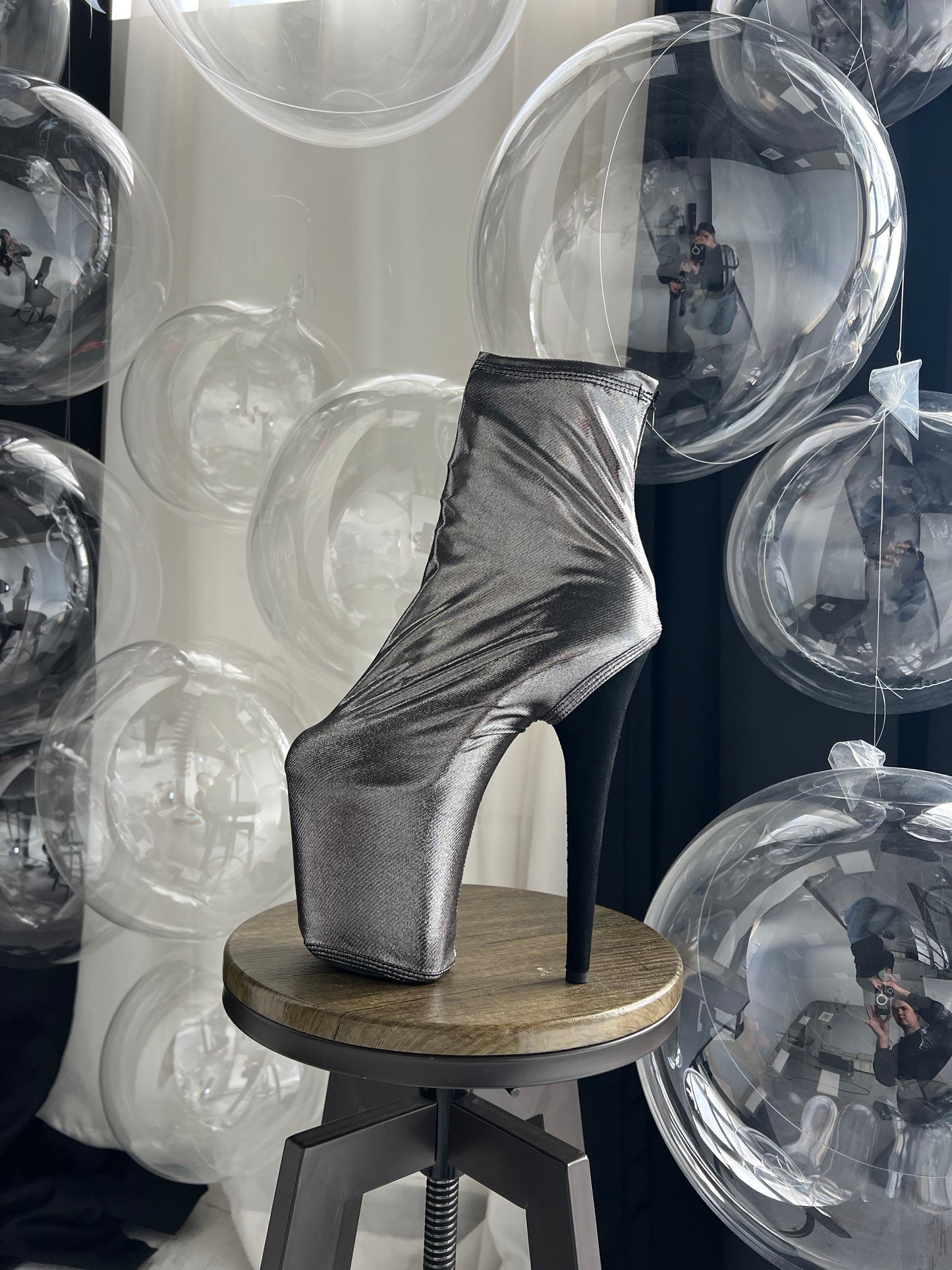 Silver Pole dance shoe protectors long