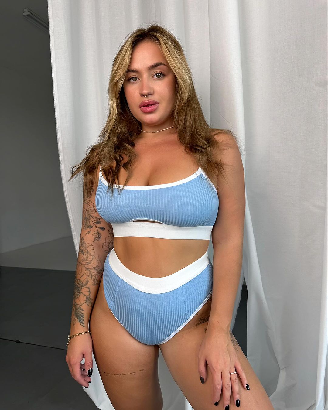Weiches Baumwoll-Dessous-Set Plus Size, Natürliches Baumwoll-Dessous-Set, Unterwäsche-Set für Frauen