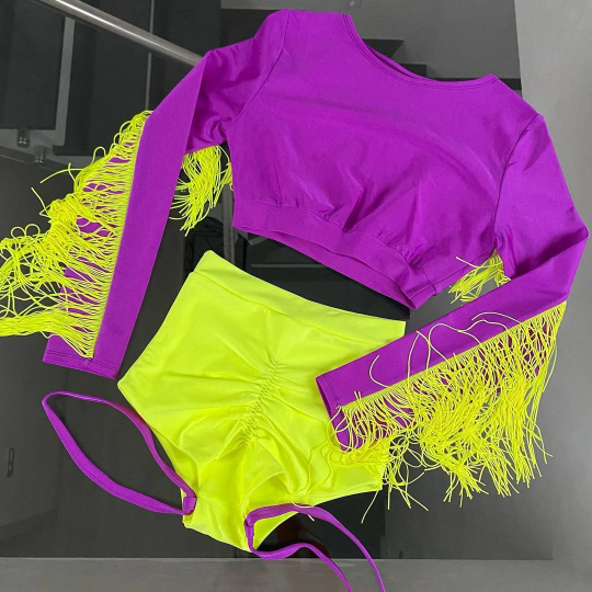 Neon purple fashion crop