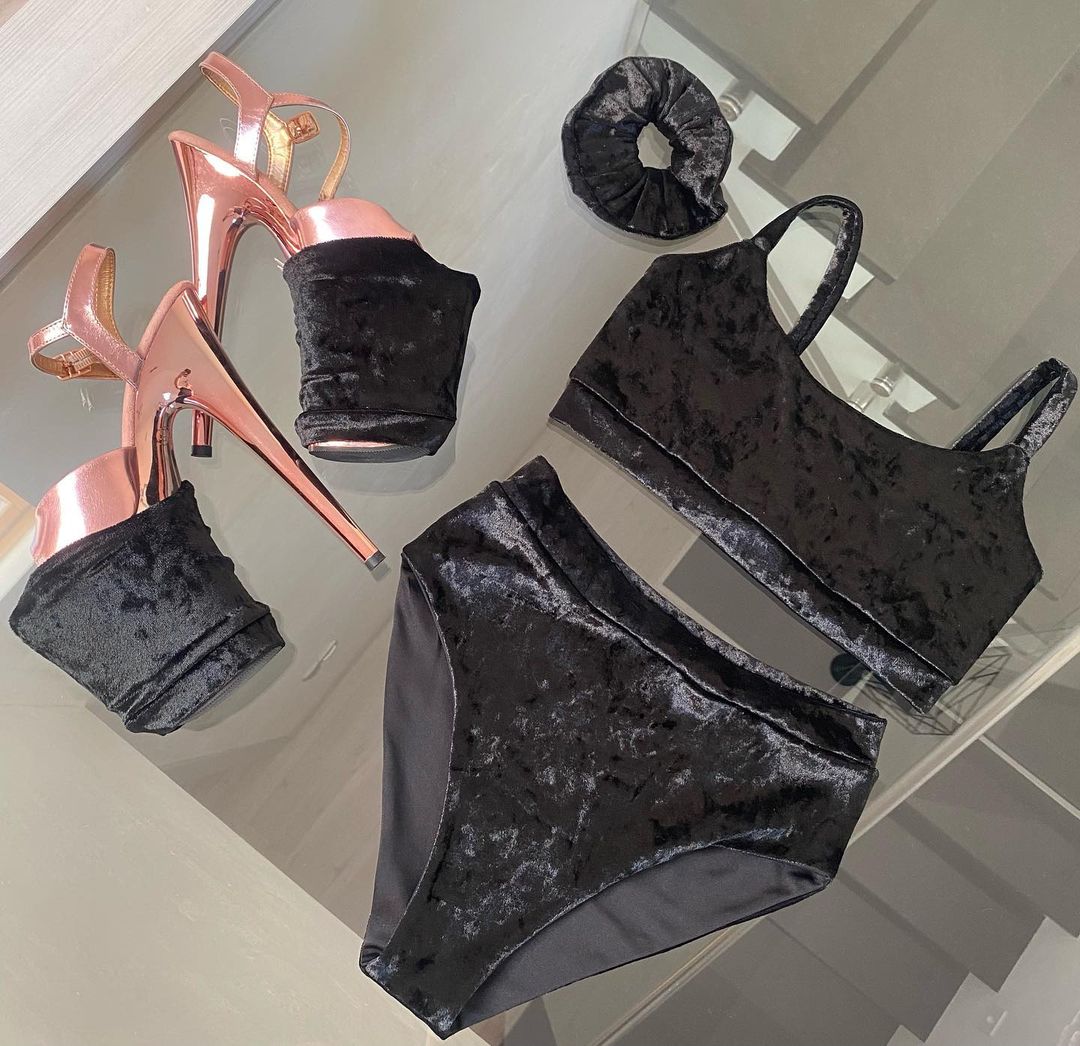 Pole dance wear set velour/velvet