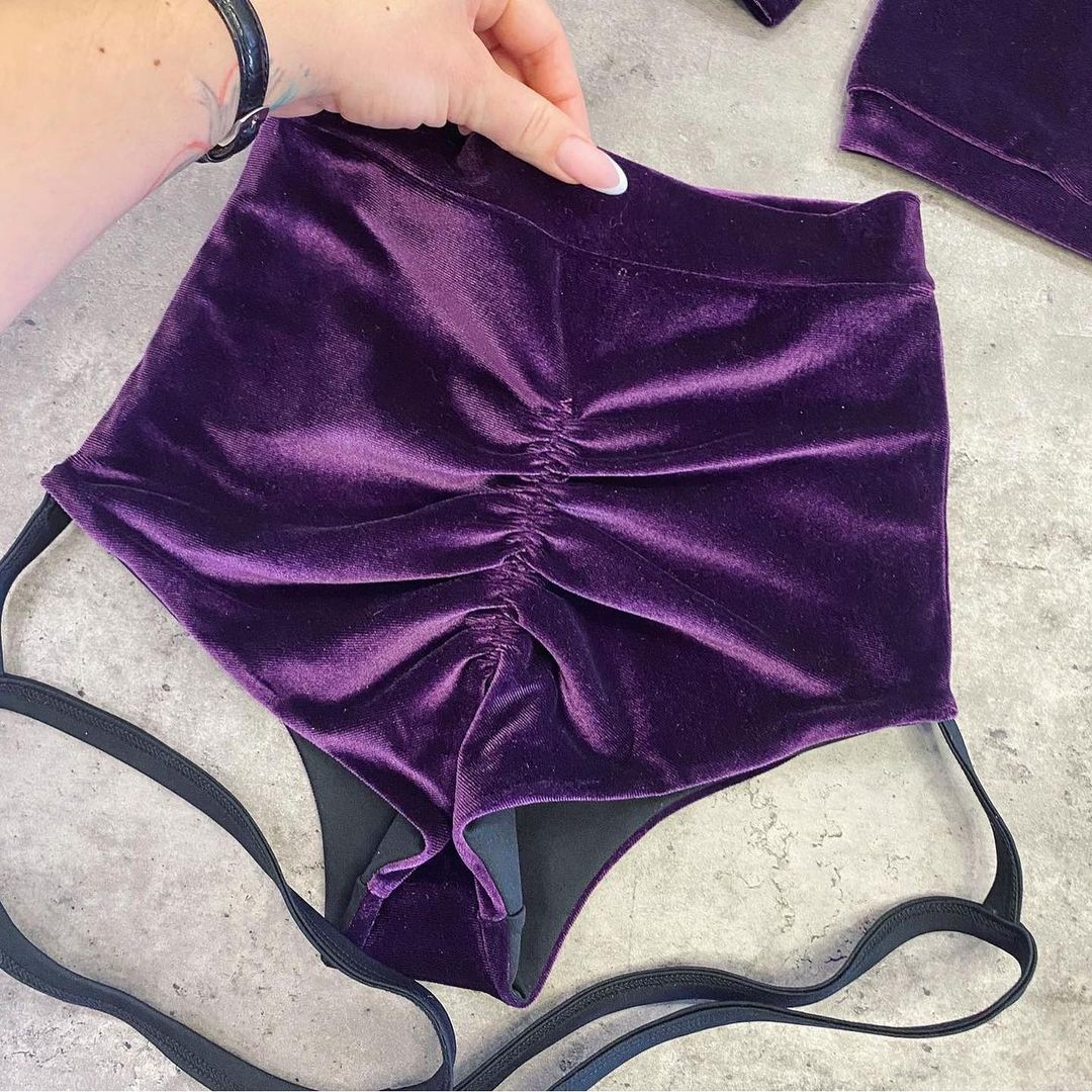 velvet shorts with garters