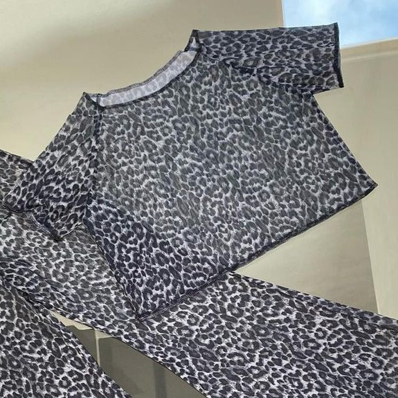 mesh leopard t-shirt