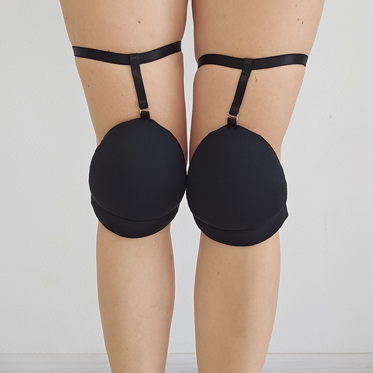 Grip Knee Pads with Garters for Exotic & Pole Dance, Floorwork Pads for Women