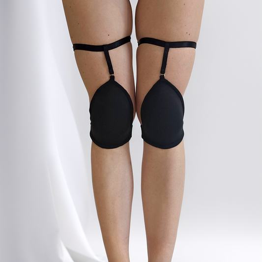Grip Knee Pads with Garters for Exotic & Pole Dance, Floorwork Pads for Women, Kneecaps