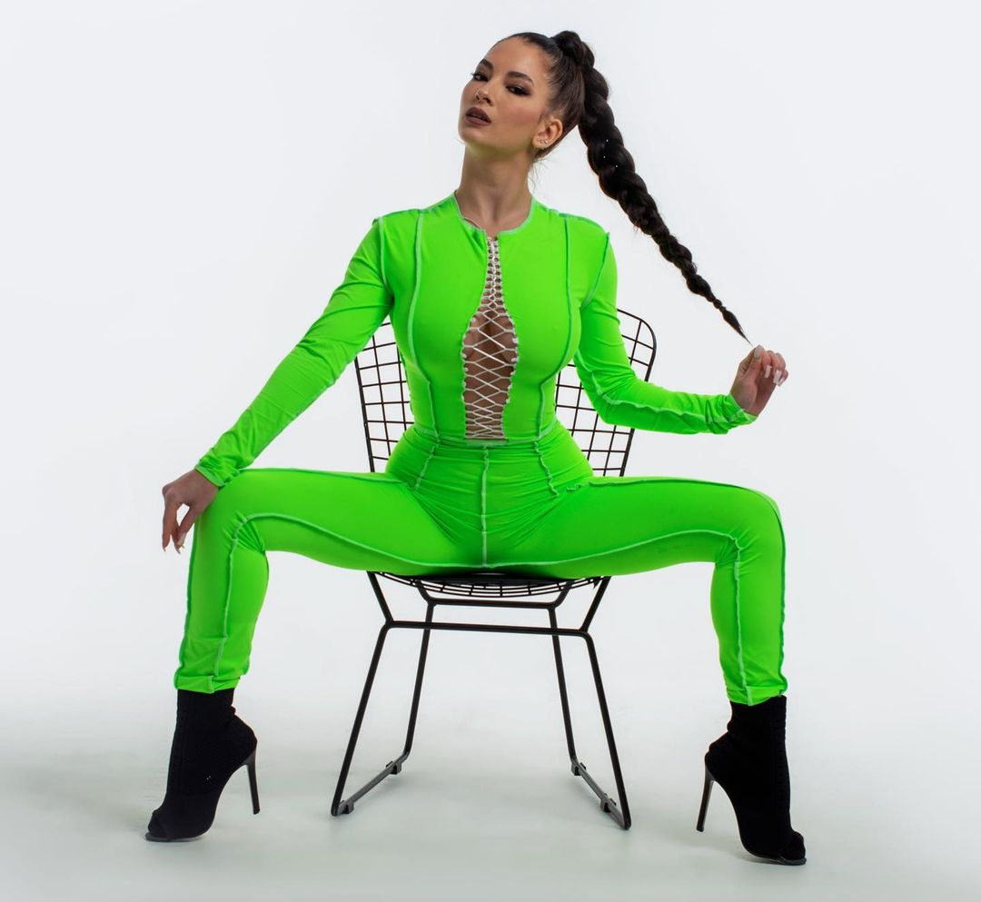Green Lace up jumpsuit, Exposed seam bodycon jumpsuit
