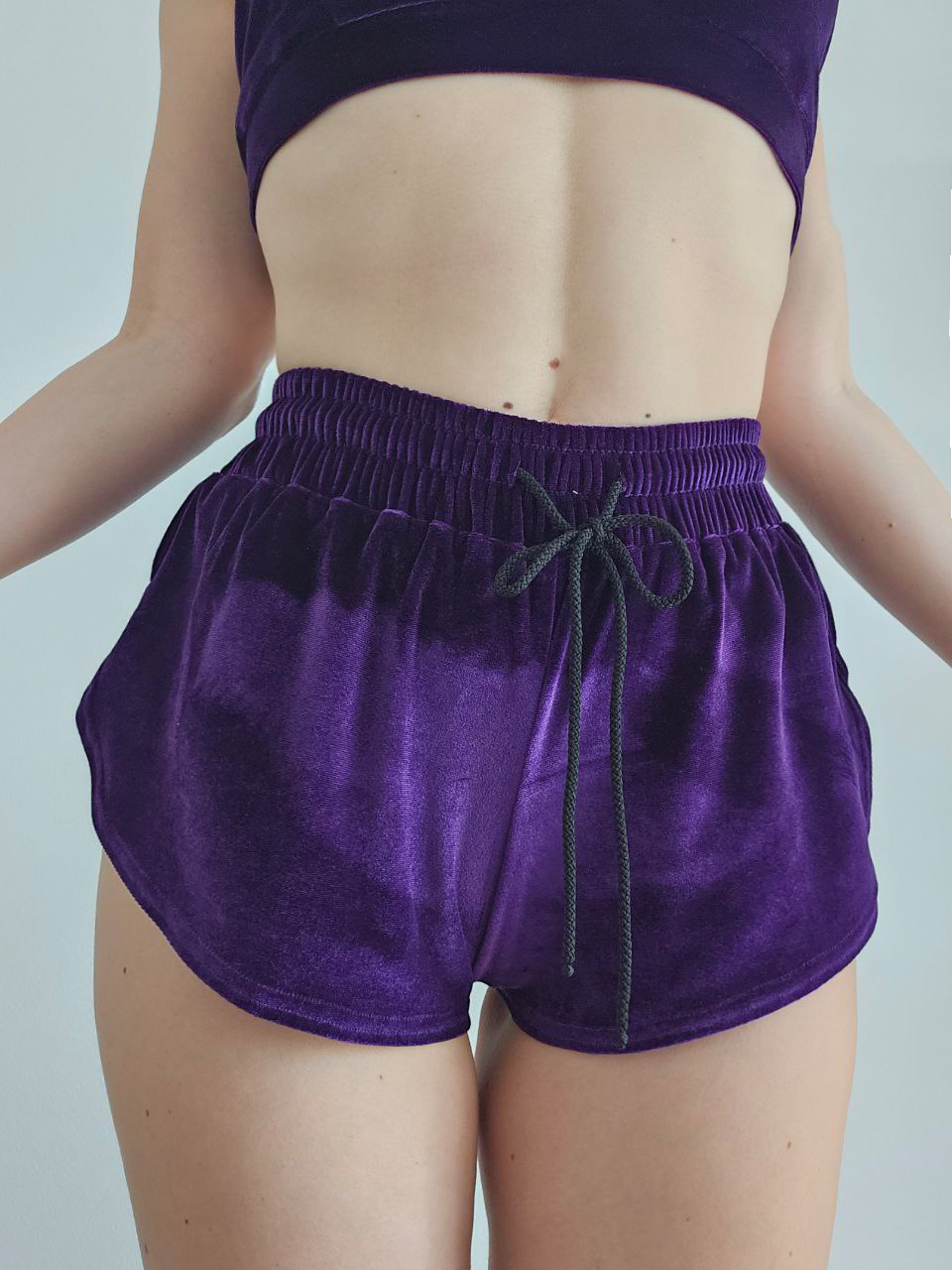 Dance Outfit Velour costume: Twerk Short Shorts and zippered top
