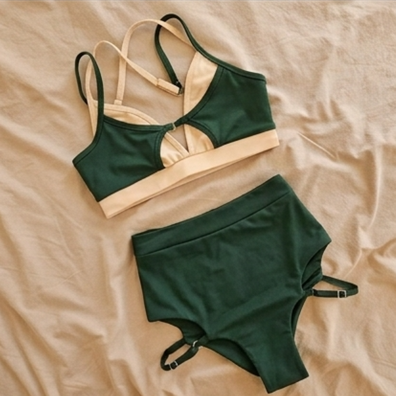 Custom Pole Dance Outfit Set – Strappy Top & High-Waisted Shorts