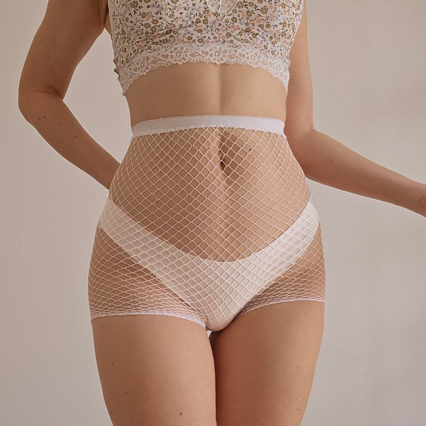 Fishnet biker shorts, mesh see through shorts