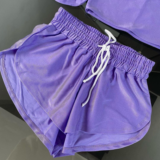Lilac High waisted twerk shorts