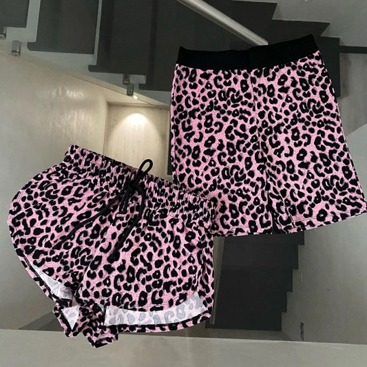 pink leopard twerk shorts
